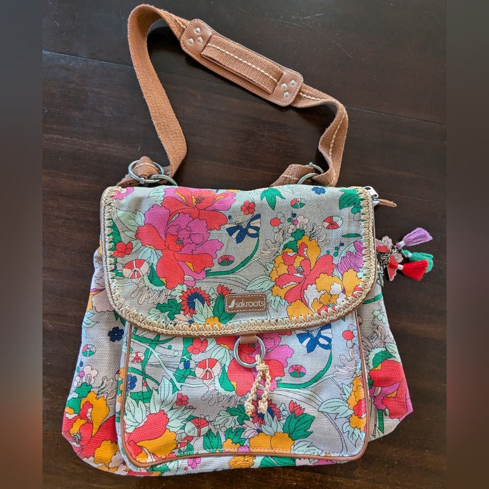 Sakroots Jute Blend Floral Backpack
